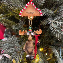 Load image into Gallery viewer, Skiing Moose Ornament
