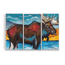 Load image into Gallery viewer, Aluminum Panel Moose Wall Art
