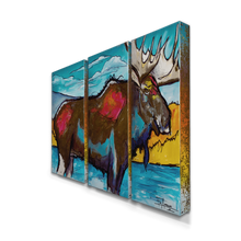 Load image into Gallery viewer, Aluminum Panel Moose Wall Art
