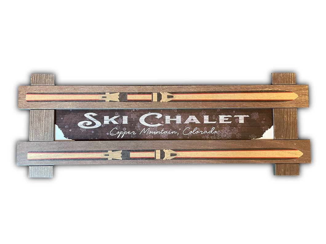 Ski Chalet Framed Sign